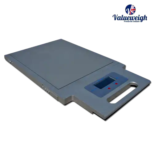 Portable wheel and axle weigh pad with carry handles