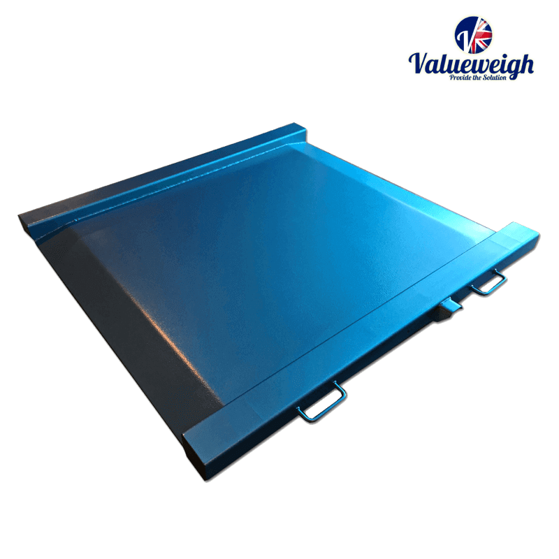 Mild steel drive-in scale with built-in ramps, weigh trolleys, pallet trucks